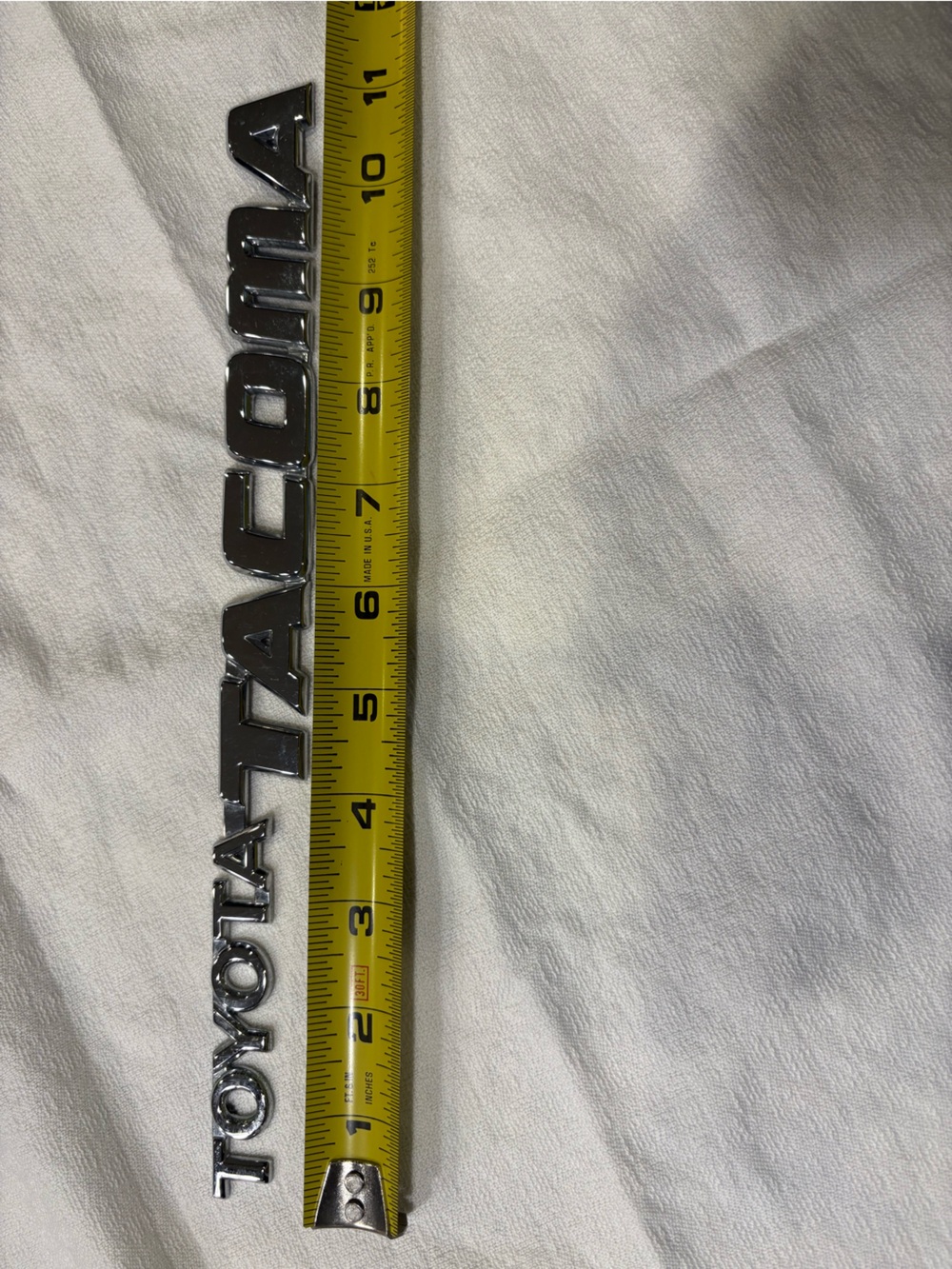 Toyota Tacoma Chrome Tailgate Emblem Badge Approx 11” Used